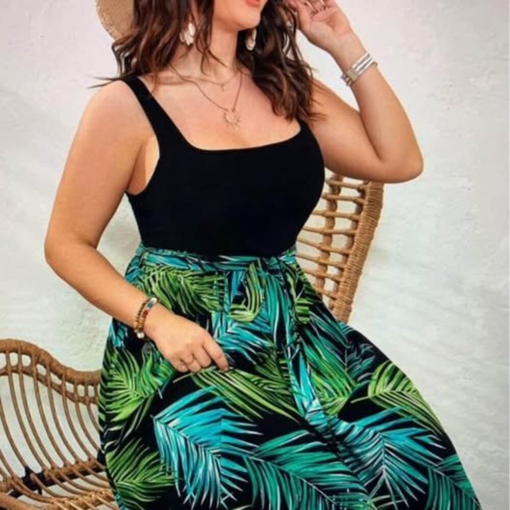 Ladies 1X  colorful tropical print dress - Picture 7 of 11